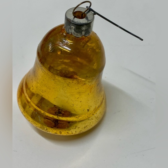 Mid Century Antique Mercury Glass Figural Bell Christmas Tree Ornament - Picture 8 of 9